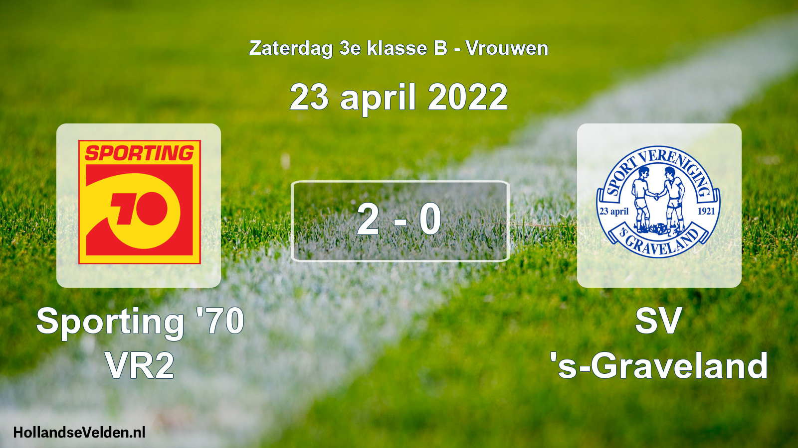 Gespeelde wedstrijd: Sporting '70 VR2 - SV 's-Graveland 2 - 0 (23 april 2022)