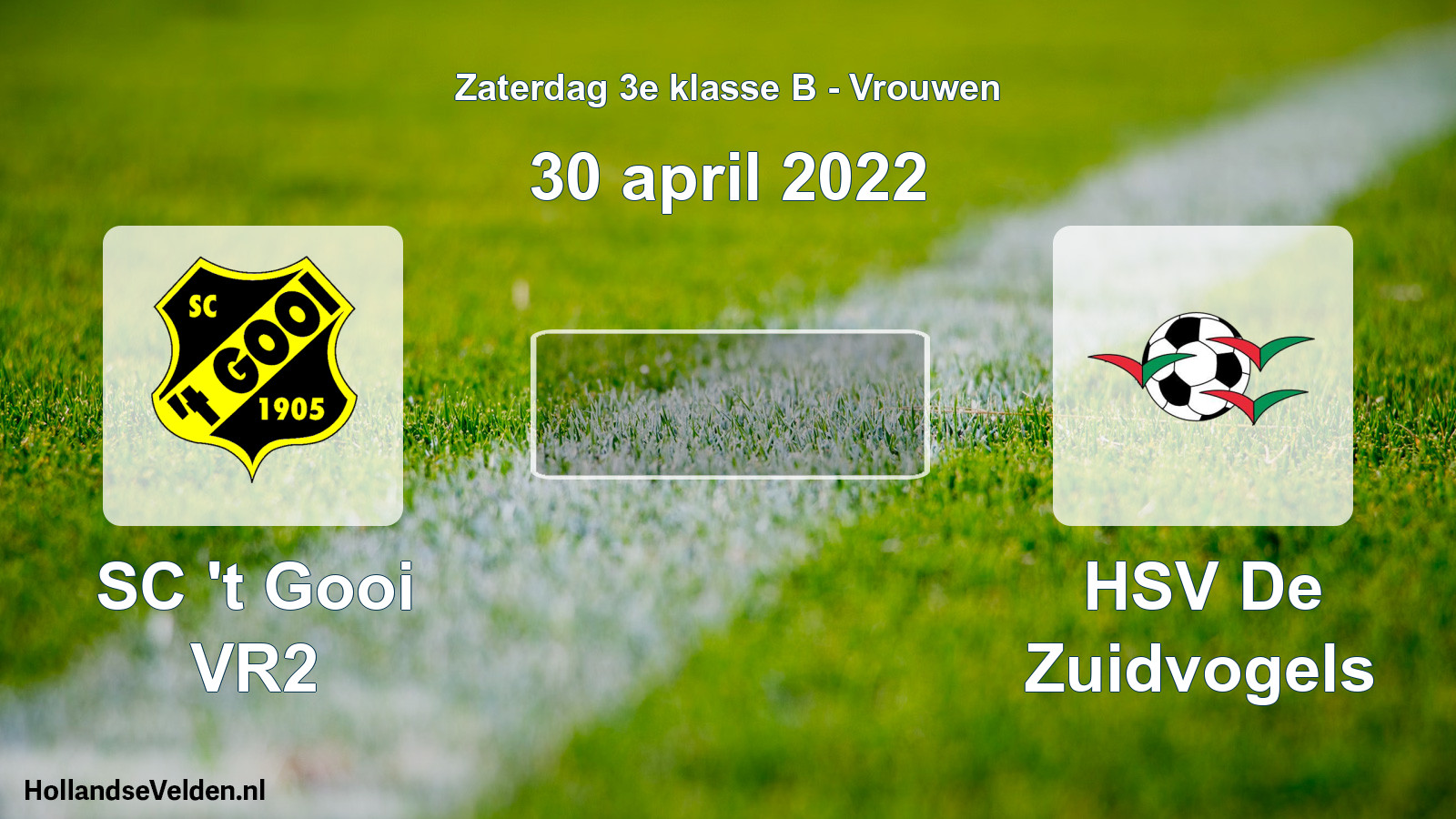 Scheduled Match: SC 't Gooi VR2 - HSV De Zuidvogels (30 April 2022)