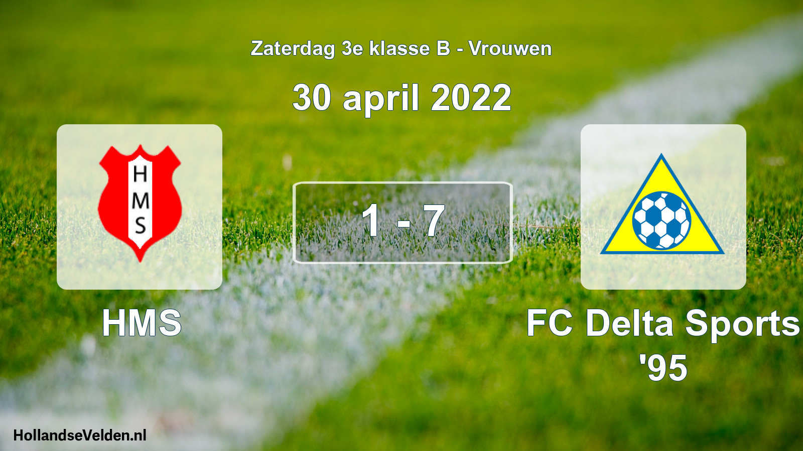 Gespeelde wedstrijd: HMS - FC Delta Sports '95 1 - 7 (30 april 2022)