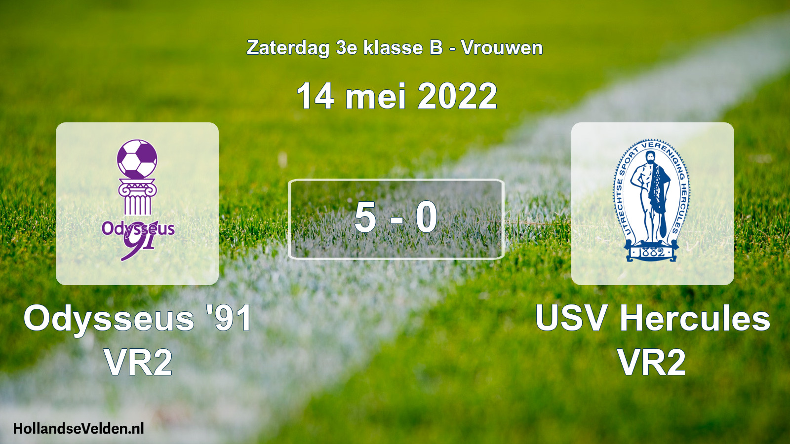 Gespeelde wedstrijd: Odysseus '91 VR2 - USV Hercules VR2 5 - 0 (14 mei 2022)