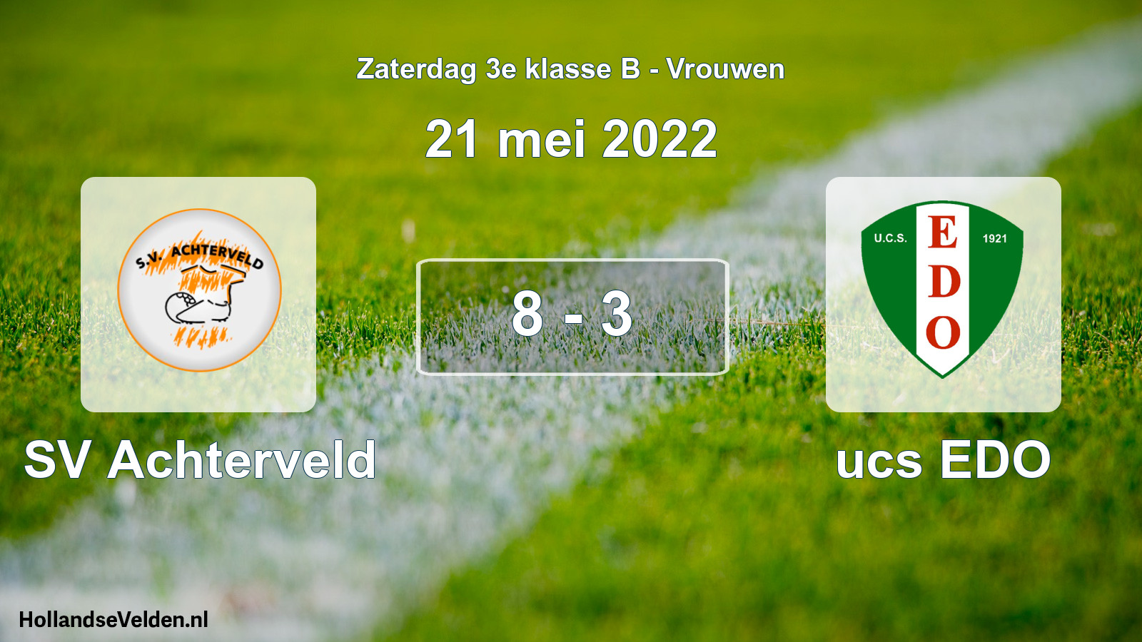 Gespeelde wedstrijd: SV Achterveld - ucs EDO 8 - 3 (21 mei 2022)