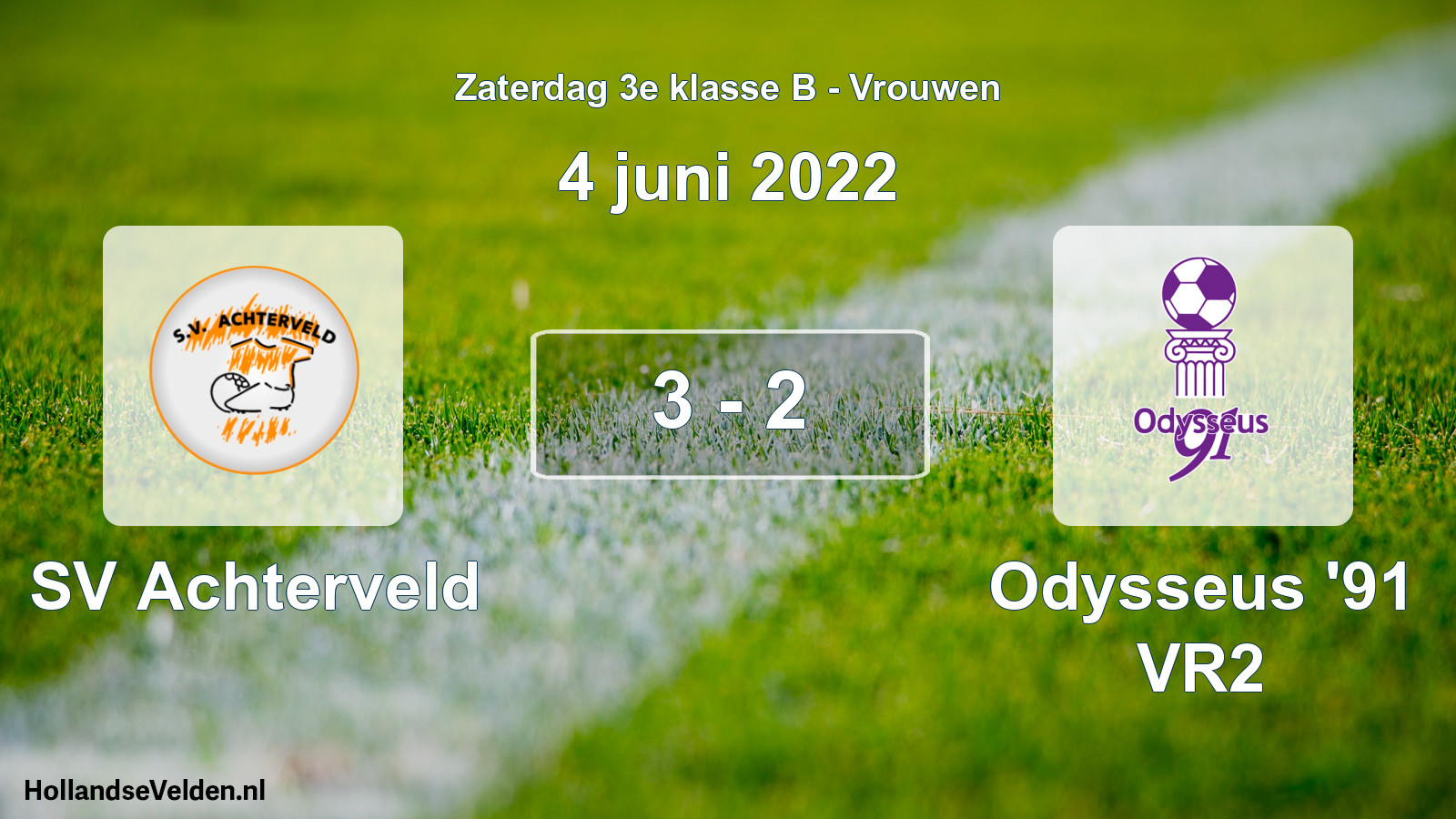 Gespeelde wedstrijd: SV Achterveld - Odysseus '91 VR2 3 - 2 (4 juni 2022)