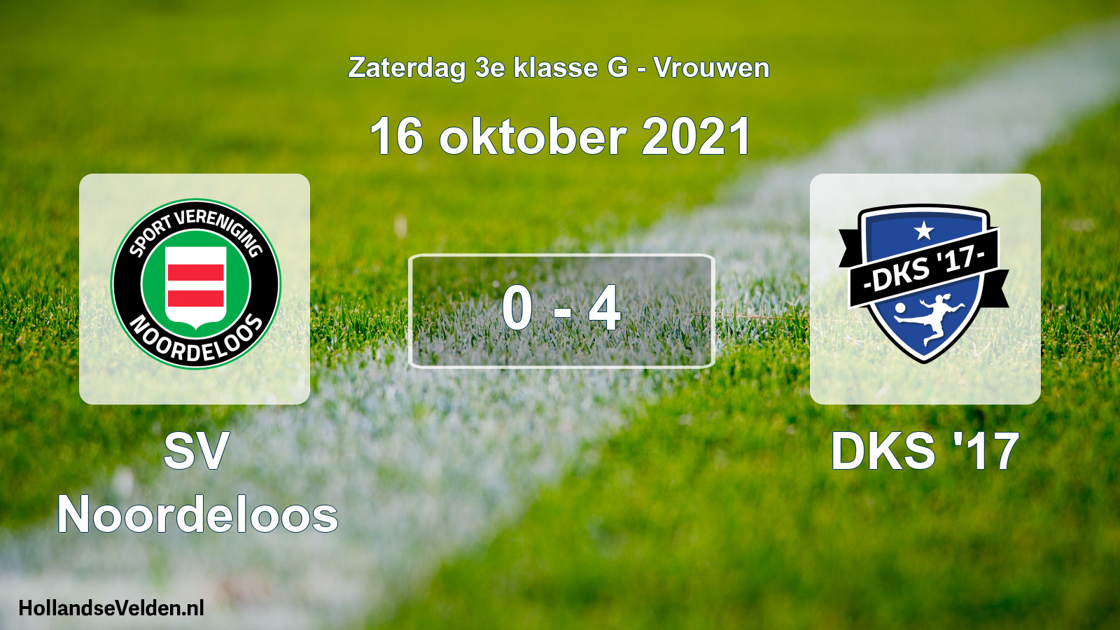 Total number of matches played: SV Noordeloos - DKS '17 0 - 4 (16 October 2021)