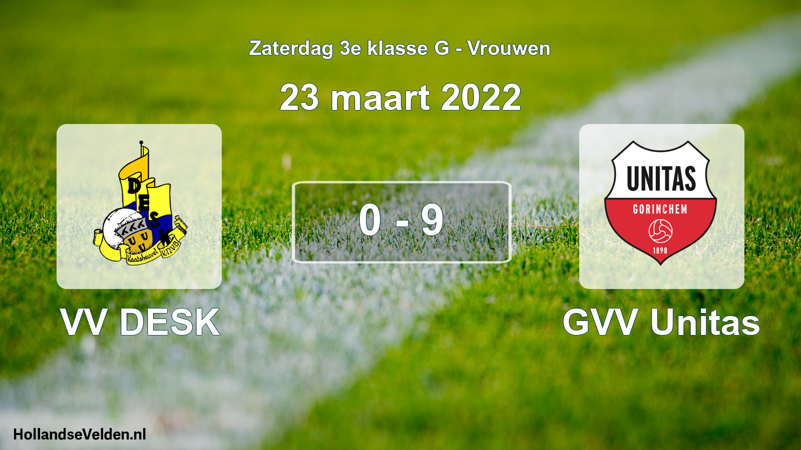 Gespeelde wedstrijd: VV DESK - GVV Unitas 0 - 9 (23 maart 2022)