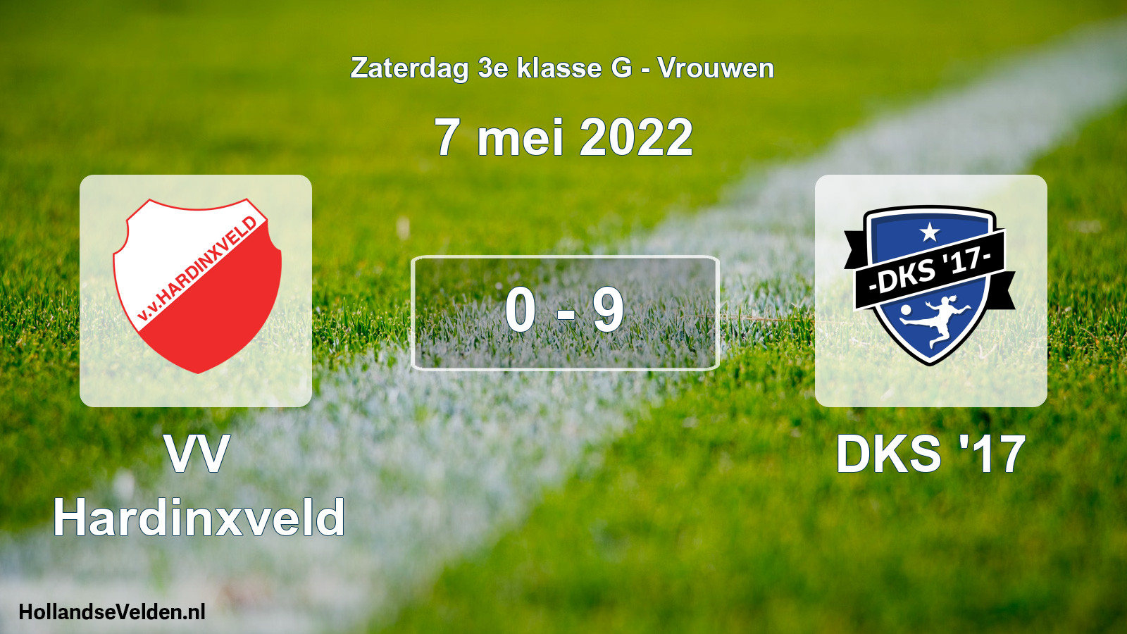 Total number of matches played: VV Hardinxveld - DKS '17 0 - 9 (7 May 2022)