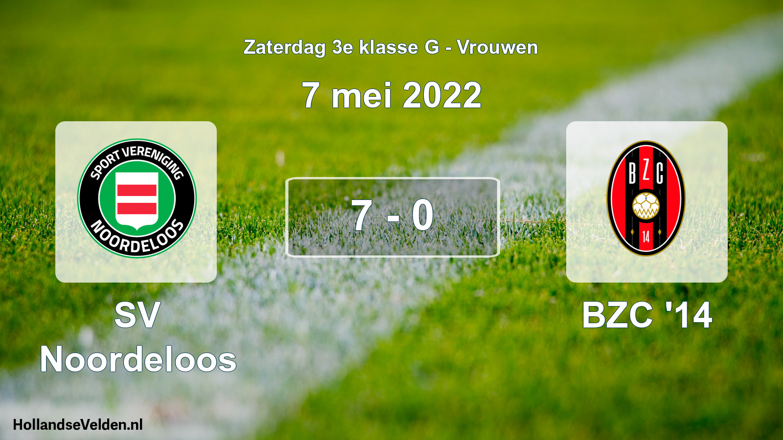 Total number of matches played: SV Noordeloos - BZC '14 7 - 0 (7 May 2022)