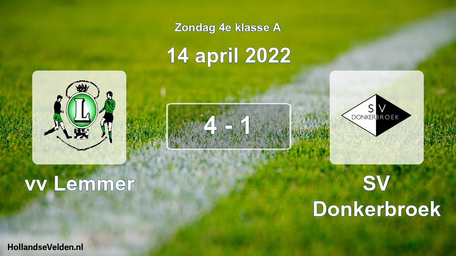 Total number of matches played: vv Lemmer - SV Donkerbroek 4 - 1 (14 April 2022)