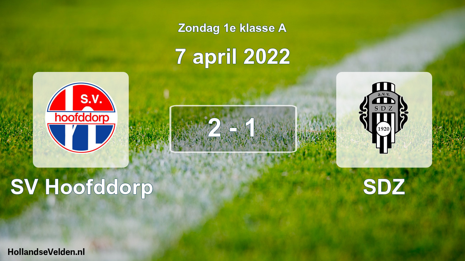 Total number of matches played: SV Hoofddorp - SDZ 2 - 1 (7 April 2022)