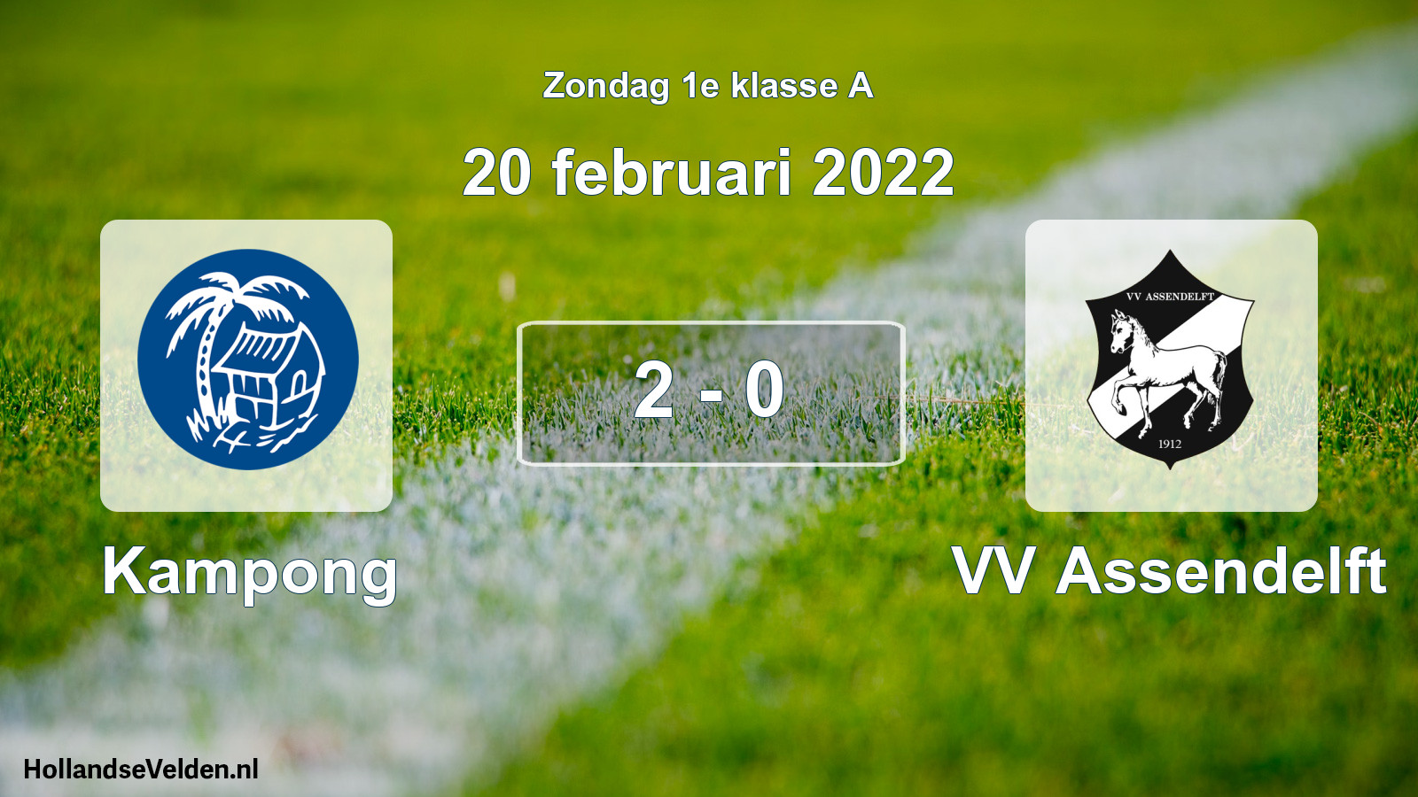 Total number of matches played: Kampong - VV Assendelft 2 - 0 (20 February 2022)