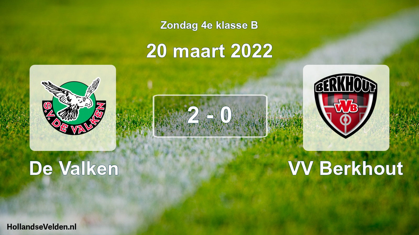 Total number of matches played: De Valken - VV Berkhout 2 - 0 (20 March 2022)