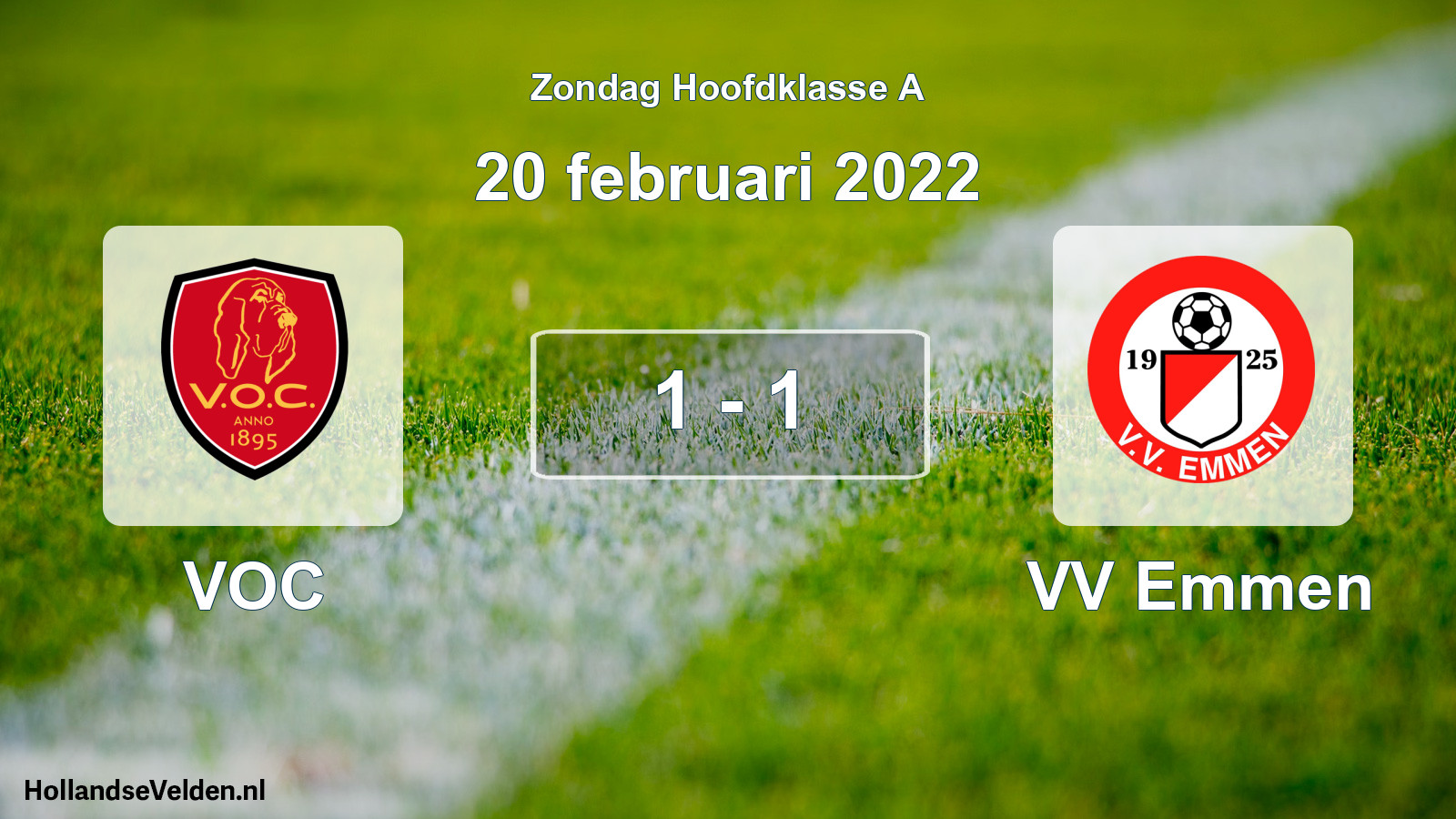 Total number of matches played: VOC - VV Emmen 1 - 1 (20 February 2022)