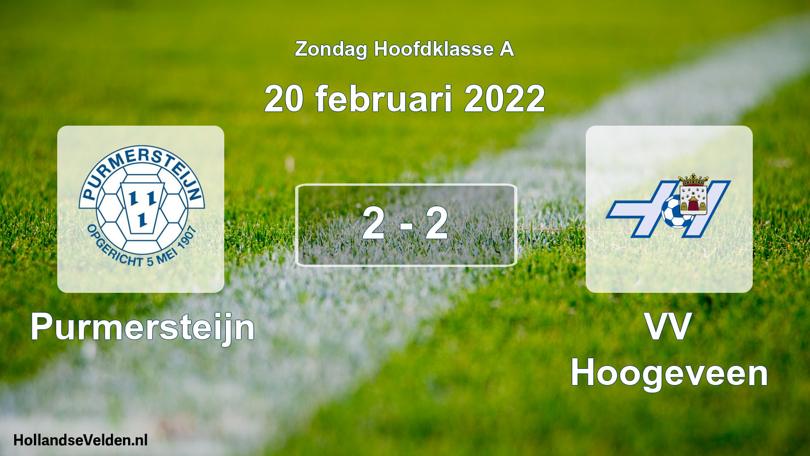 Total number of matches played: Purmersteijn - VV Hoogeveen 2 - 2 (20 February 2022)