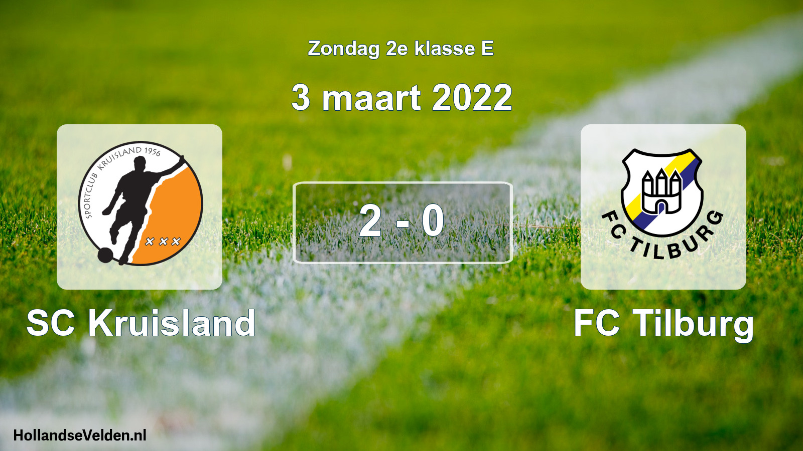 Total number of matches played: SC Kruisland - FC Tilburg 2 - 0 (3 March 2022)