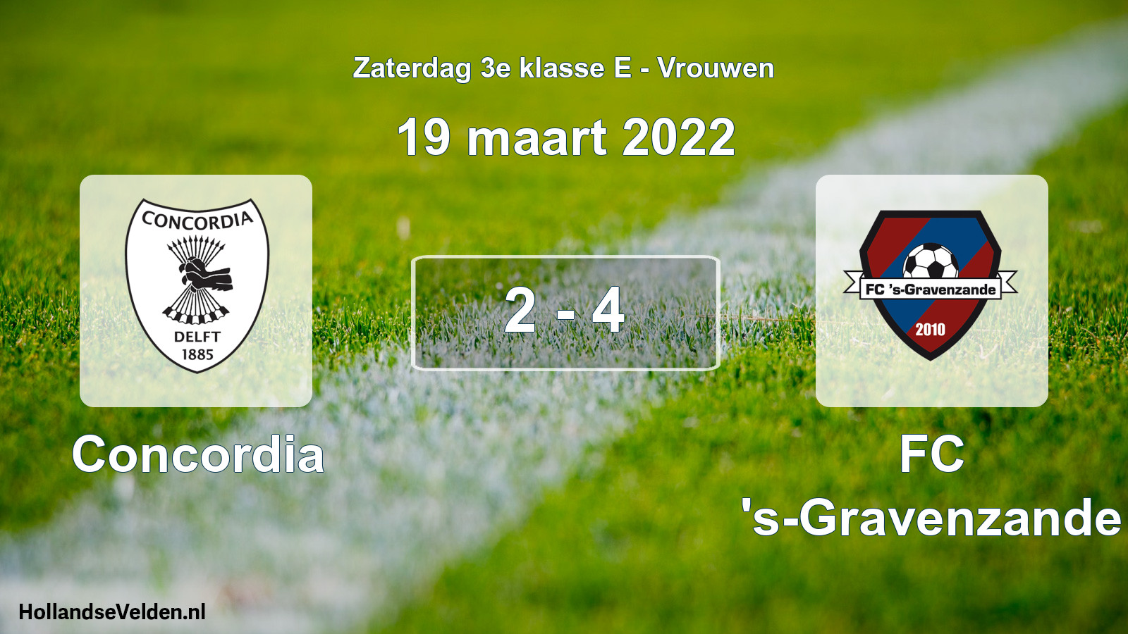 Total number of matches played: Concordia - FC 's-Gravenzande 2 - 4 (19 March 2022)
