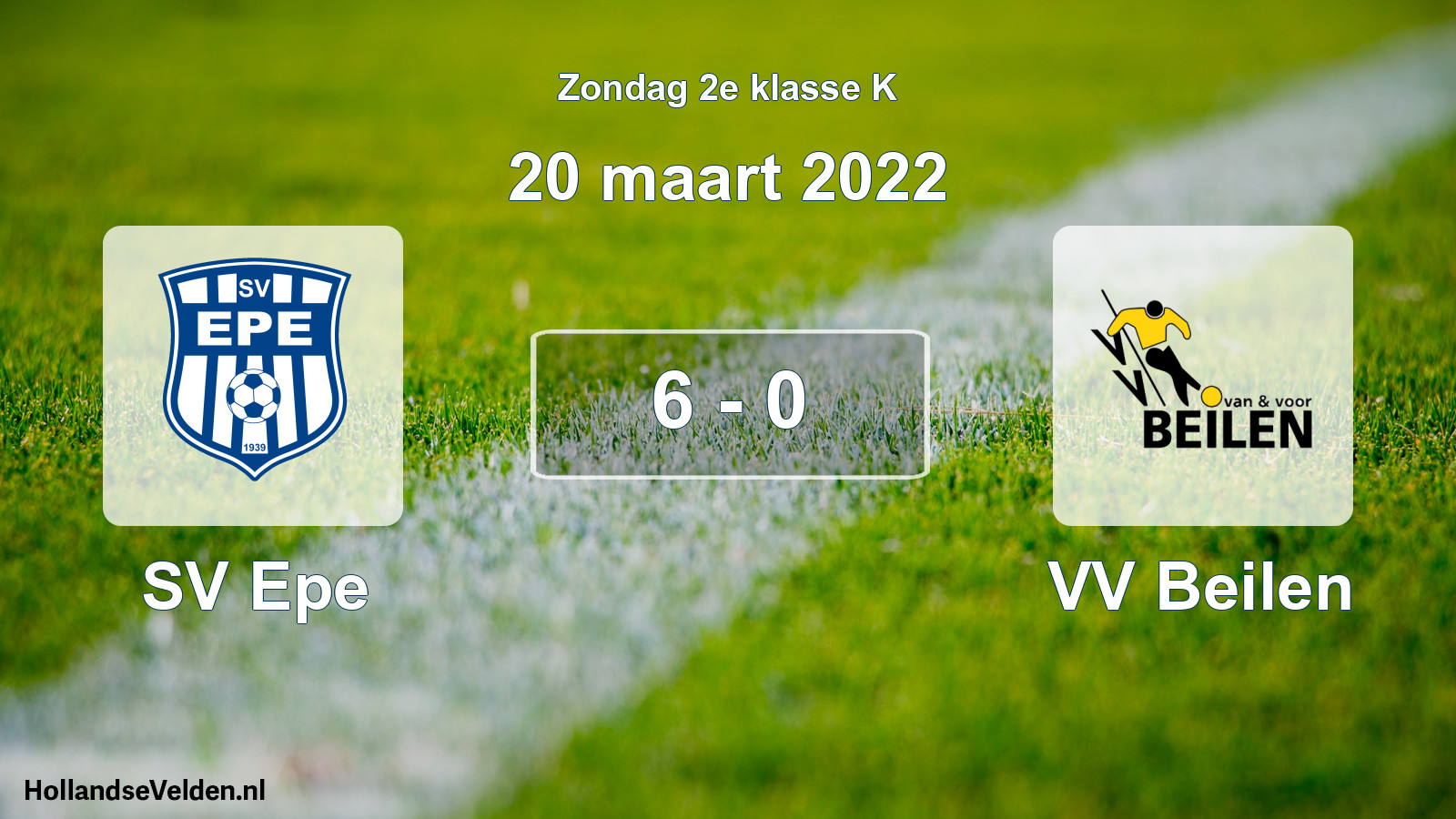Total number of matches played: SV Epe - VV Beilen 6 - 0 (20 March 2022)