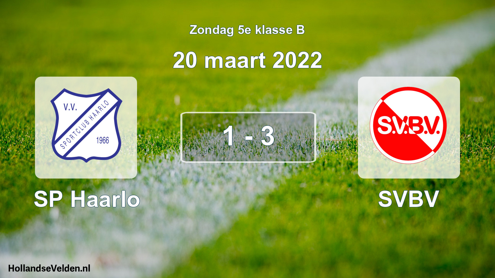 Total number of matches played: SP Haarlo - SVBV 1 - 3 (20 March 2022)