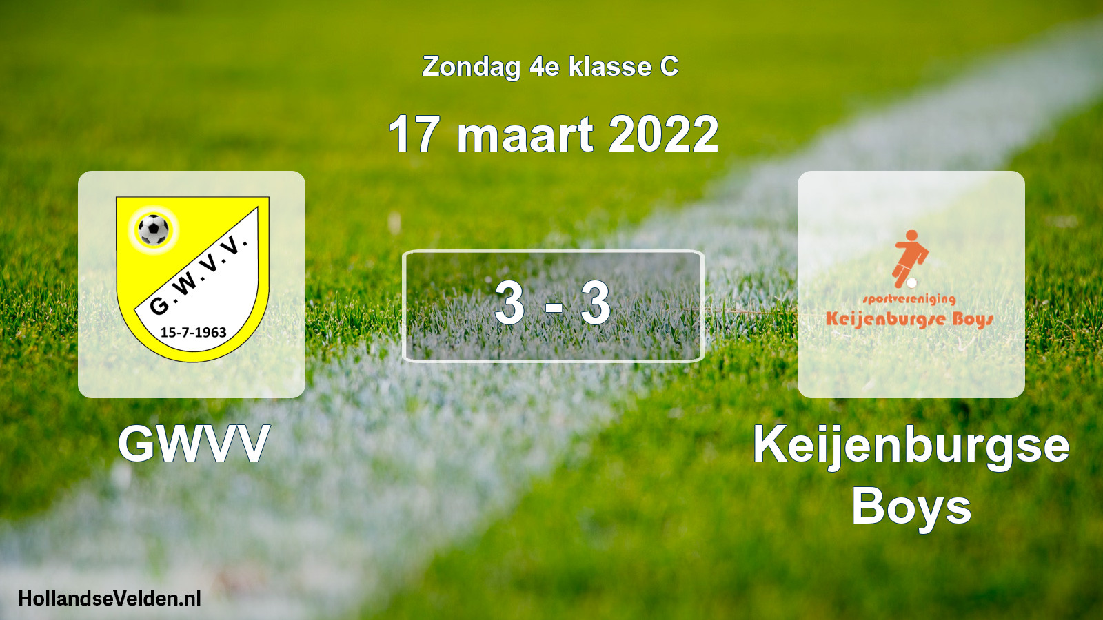 Total number of matches played: GWVV - Keijenburgse Boys 3 - 3 (17 March 2022)