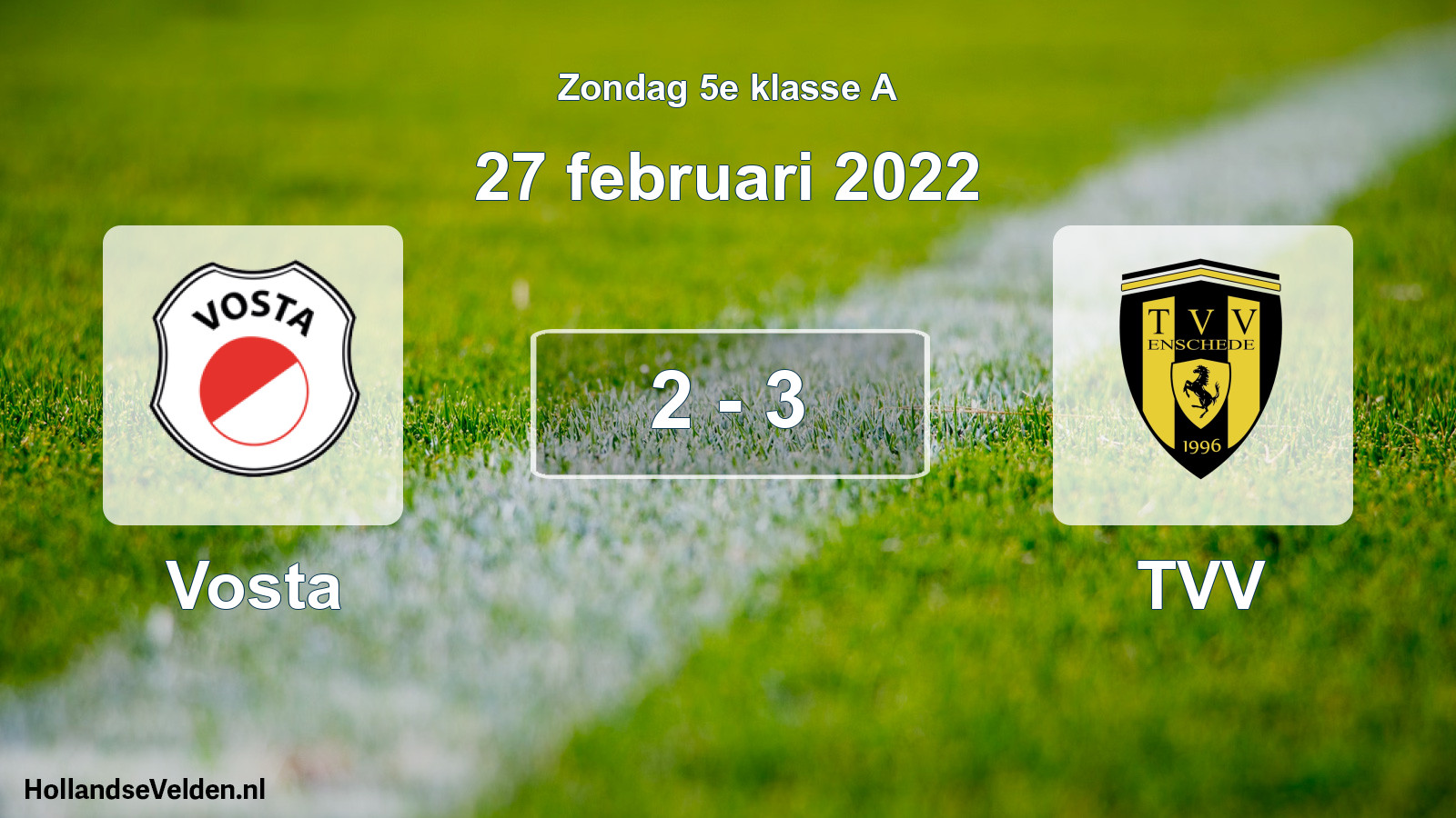 Total number of matches played: Vosta - TVV 2 - 3 (27 February 2022)