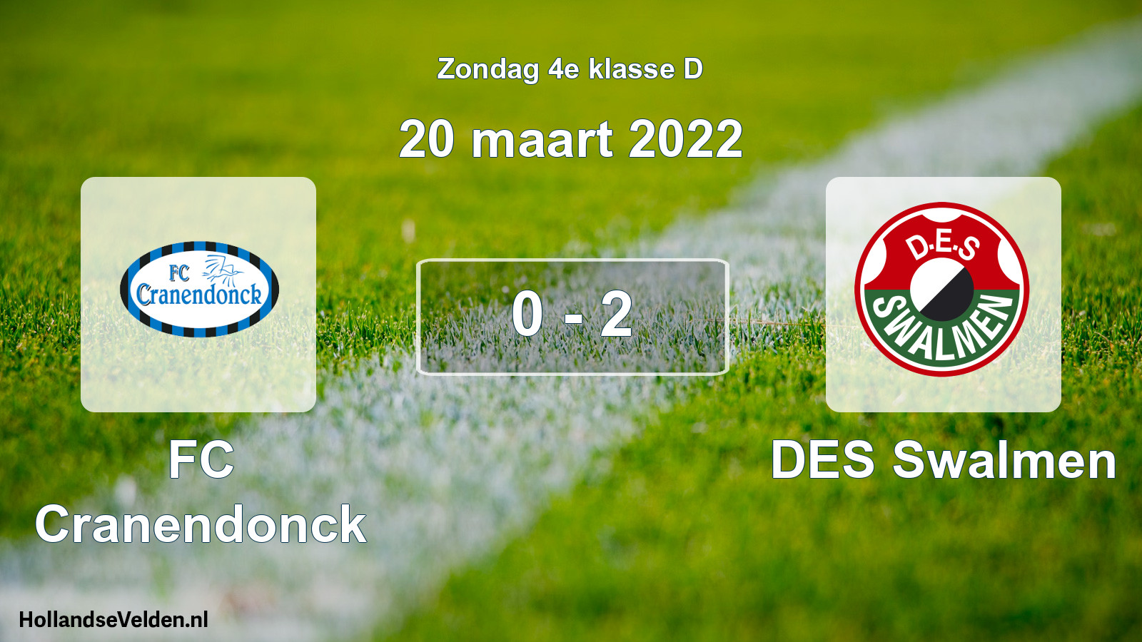 Total number of matches played: FC Cranendonck - DES Swalmen 0 - 2 (20 March 2022)