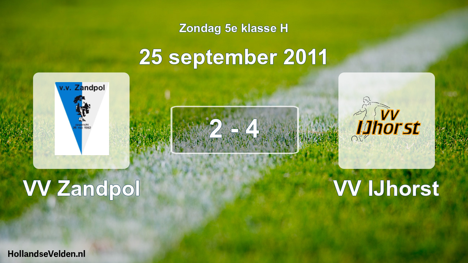 Total number of matches played: VV Zandpol - VV IJhorst 2 - 4 (25 September 2011)