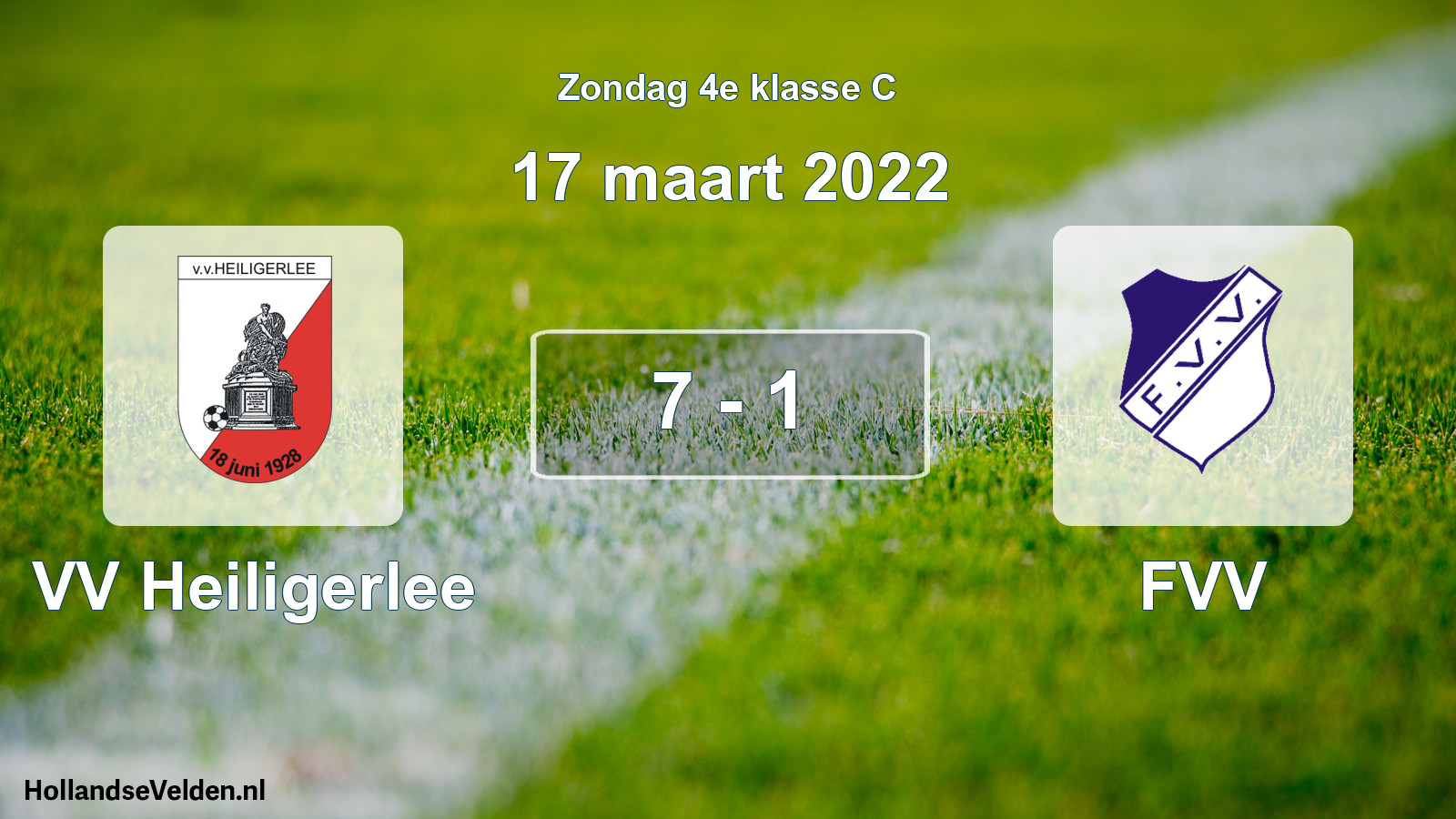 Total number of matches played: VV Heiligerlee - FVV 7 - 1 (17 March 2022)