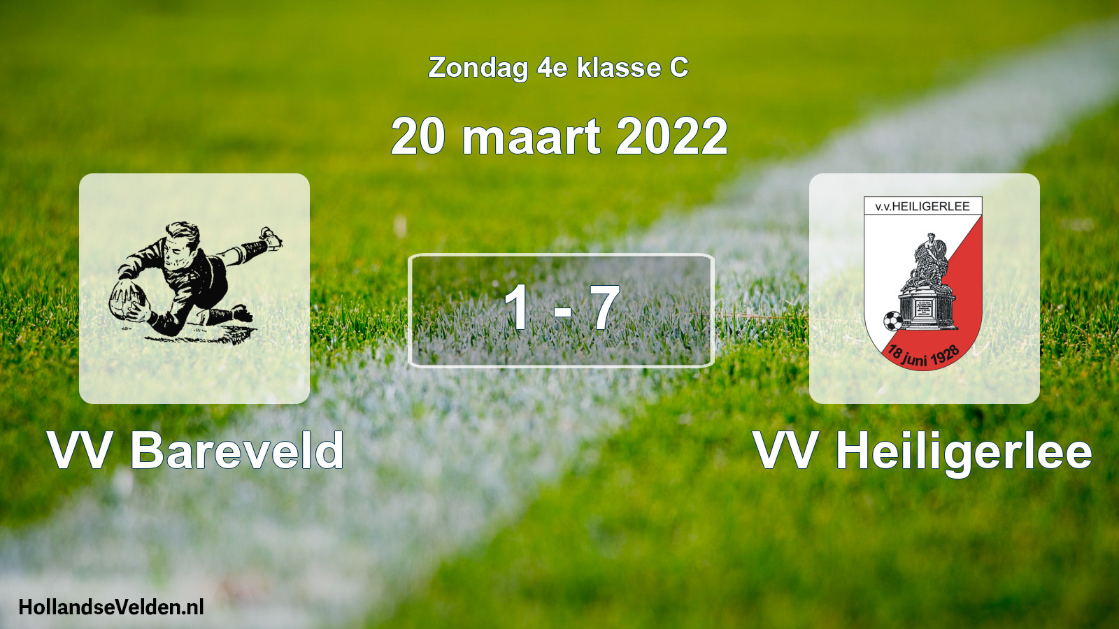 Total number of matches played: VV Bareveld - VV Heiligerlee 1 - 7 (20 March 2022)