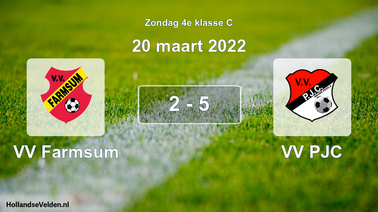 Total number of matches played: VV Farmsum - VV PJC 2 - 5 (20 March 2022)