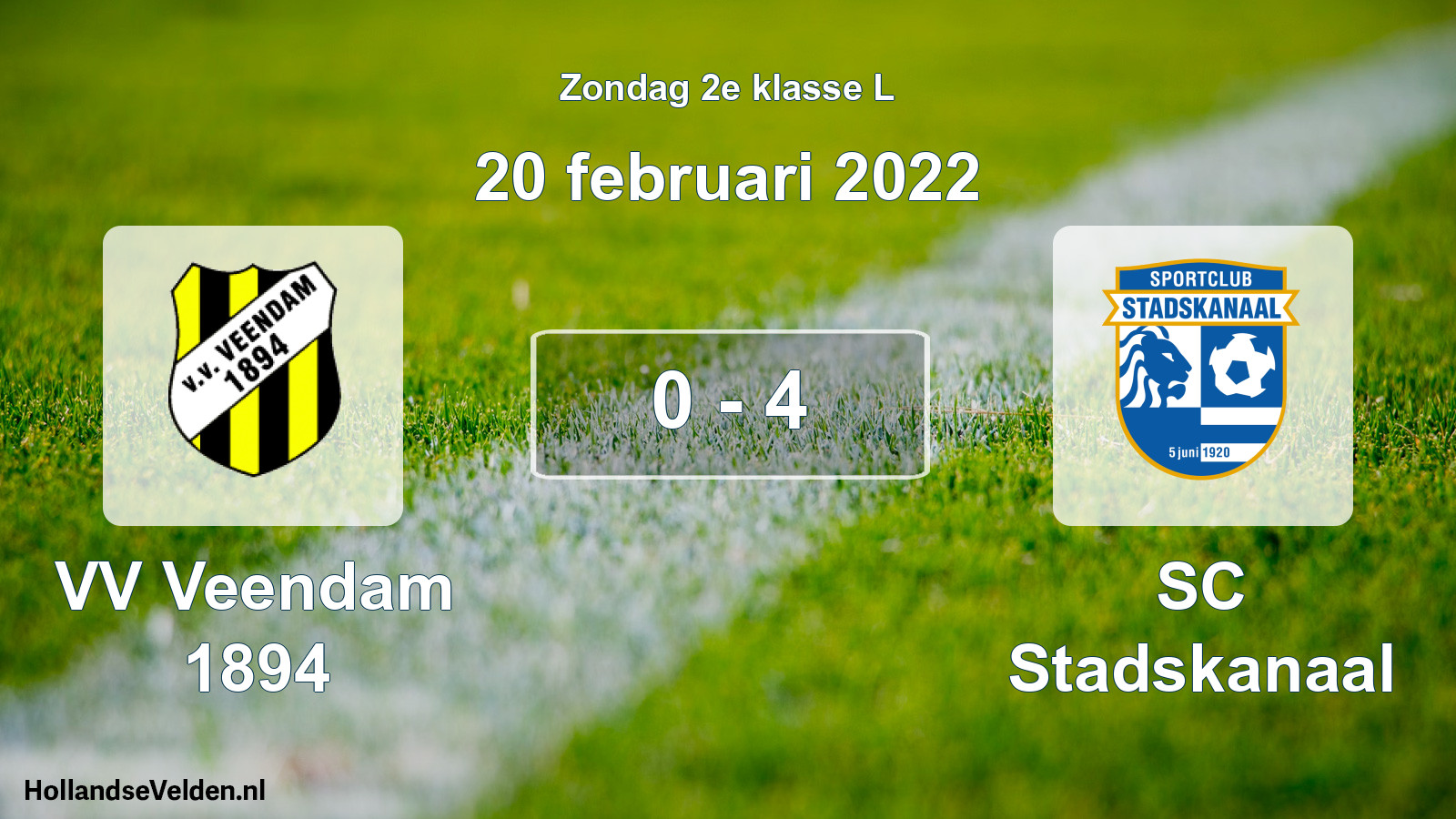 Total number of matches played: VV Veendam 1894 - SC Stadskanaal 0 - 4 (20 February 2022)