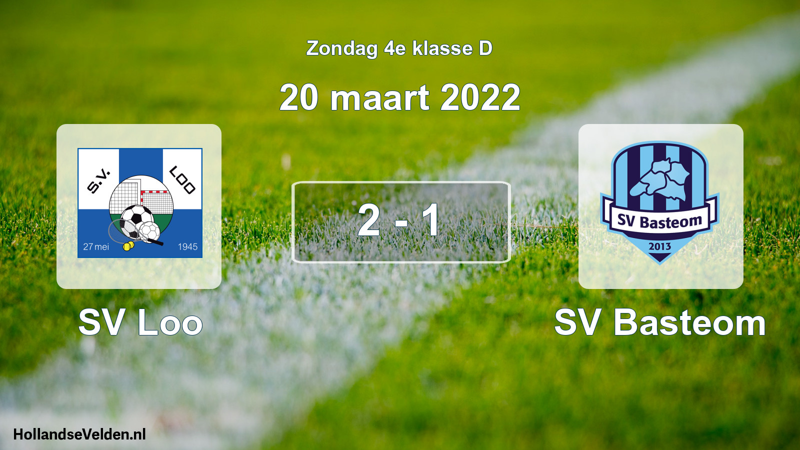 Total number of matches played: SV Loo - SV Basteom 2 - 1 (20 March 2022)