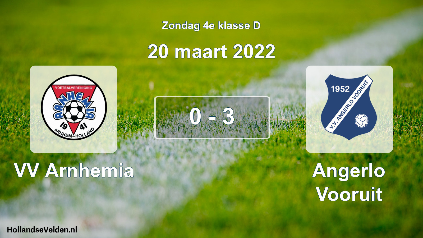 Total number of matches played: VV Arnhemia - Angerlo Vooruit 0 - 3 (20 March 2022)