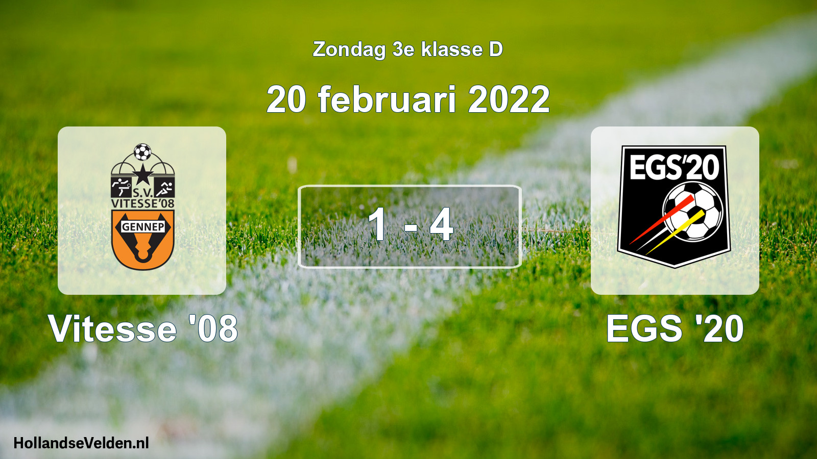 Total number of matches played: Vitesse '08 - EGS '20 1 - 4 (20 February 2022)