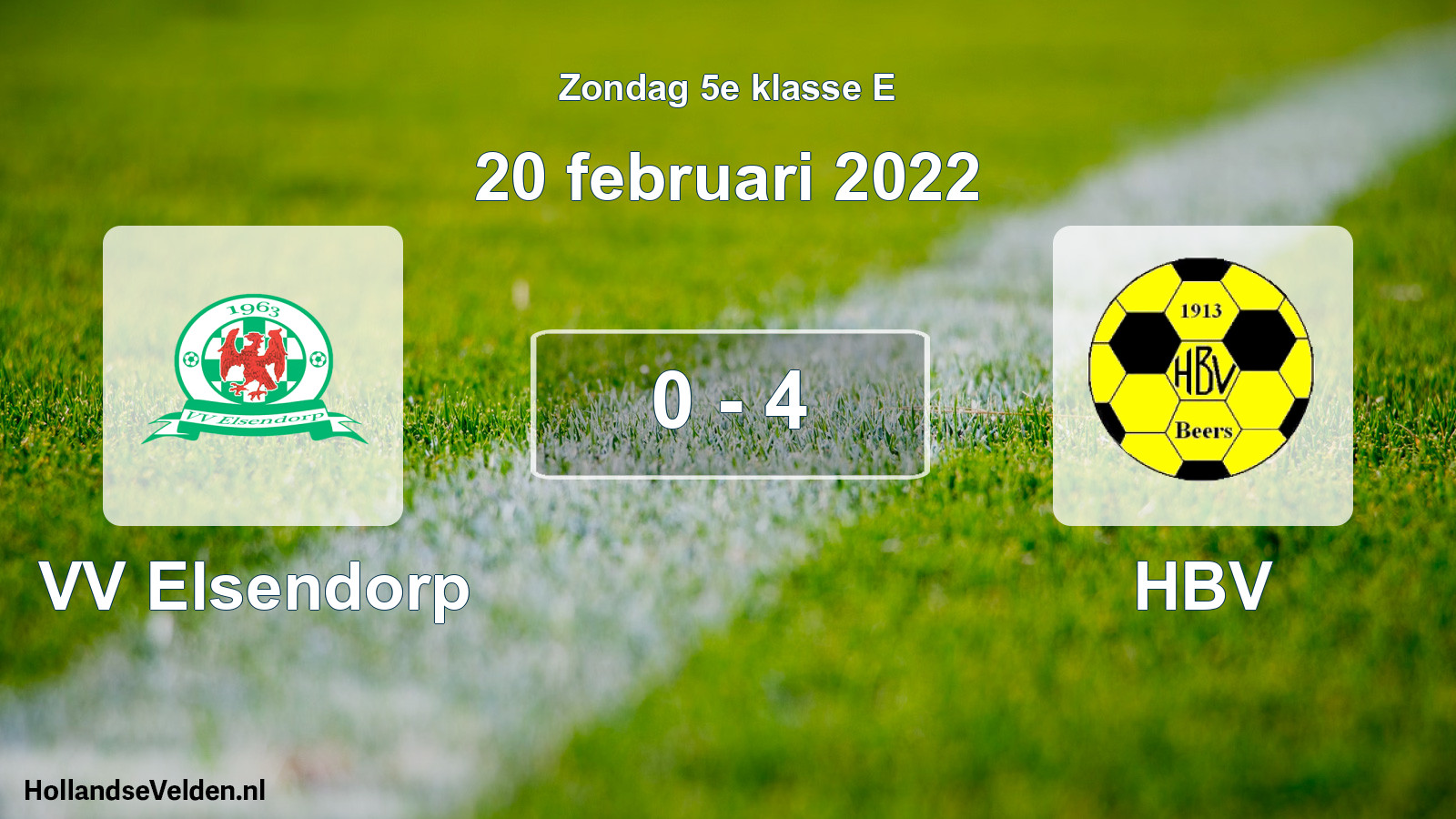Total number of matches played: VV Elsendorp - HBV 0 - 4 (20 February 2022)