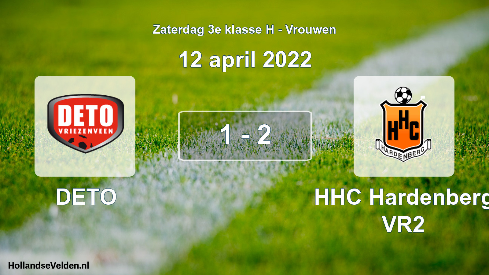Total number of matches played: DETO - HHC Hardenberg VR2 1 - 2 (12 April 2022)