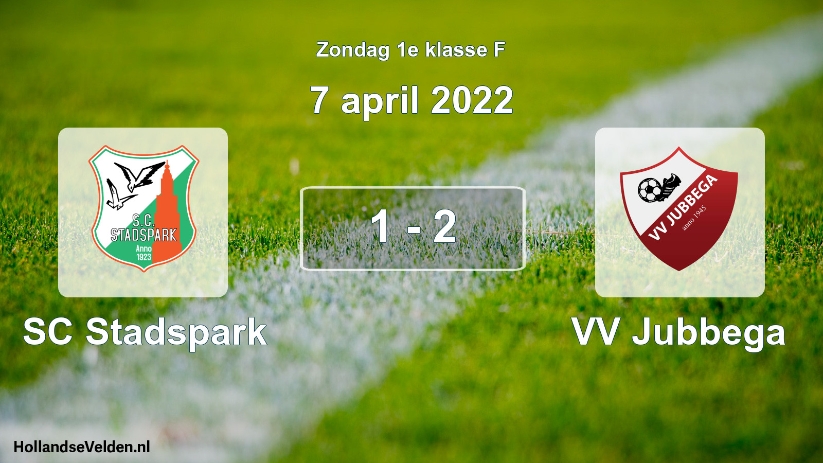 Total number of matches played: SC Stadspark - VV Jubbega 1 - 2 (7 April 2022)