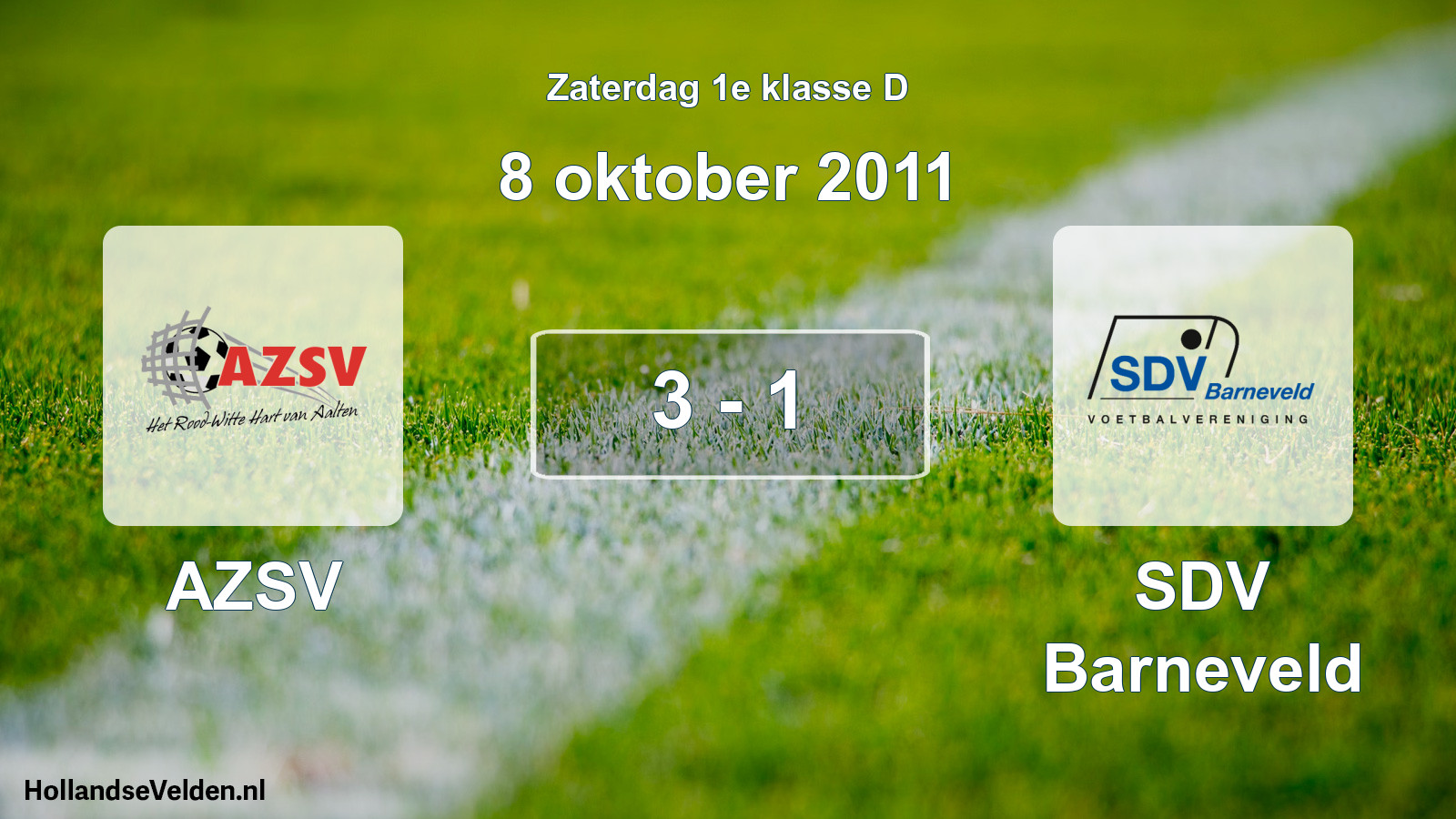 Total number of matches played: AZSV - SDV Barneveld 3 - 1 (8 October 2011)