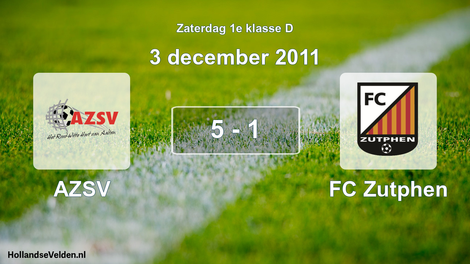 Total number of matches played: AZSV - FC Zutphen 5 - 1 (3 December 2011)