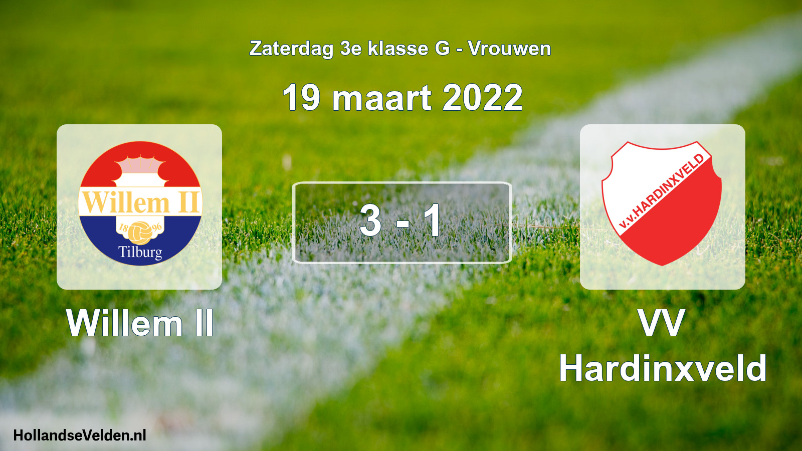 Total number of matches played: Willem II - VV Hardinxveld 3 - 1 (19 March 2022)