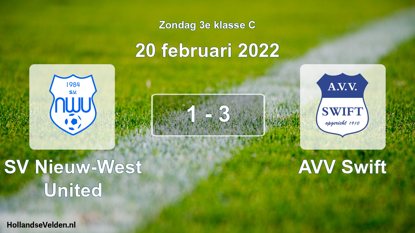Total number of matches played: SV Nieuw-West United - AVV Swift 1 - 3 (20 February 2022)
