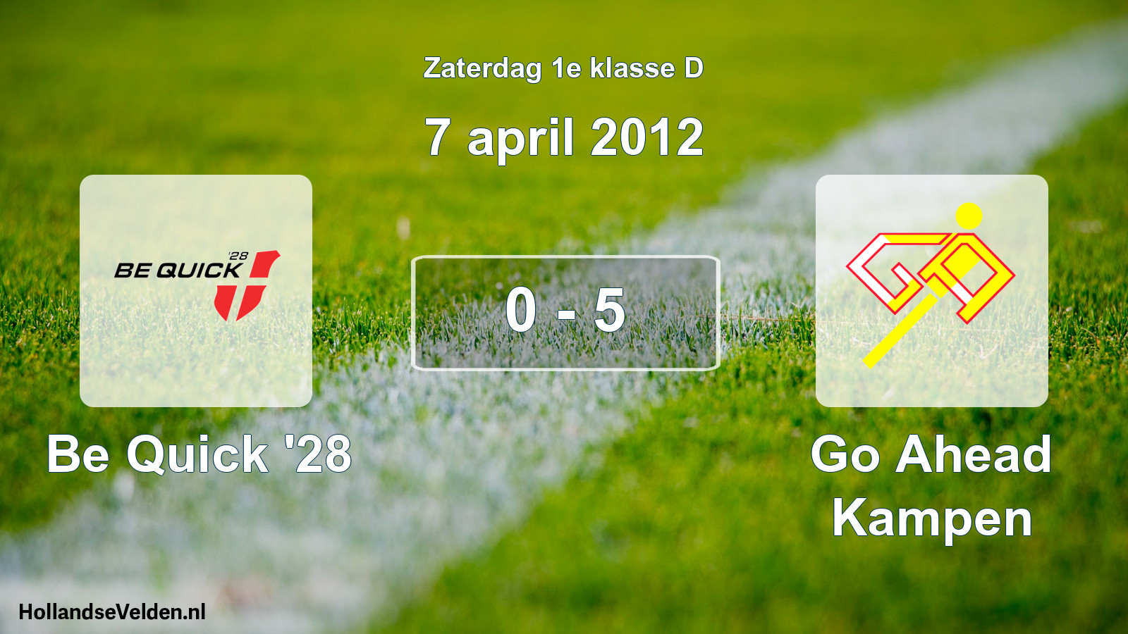 Total number of matches played: Be Quick '28 - Go Ahead Kampen 0 - 5 (7 April 2012)