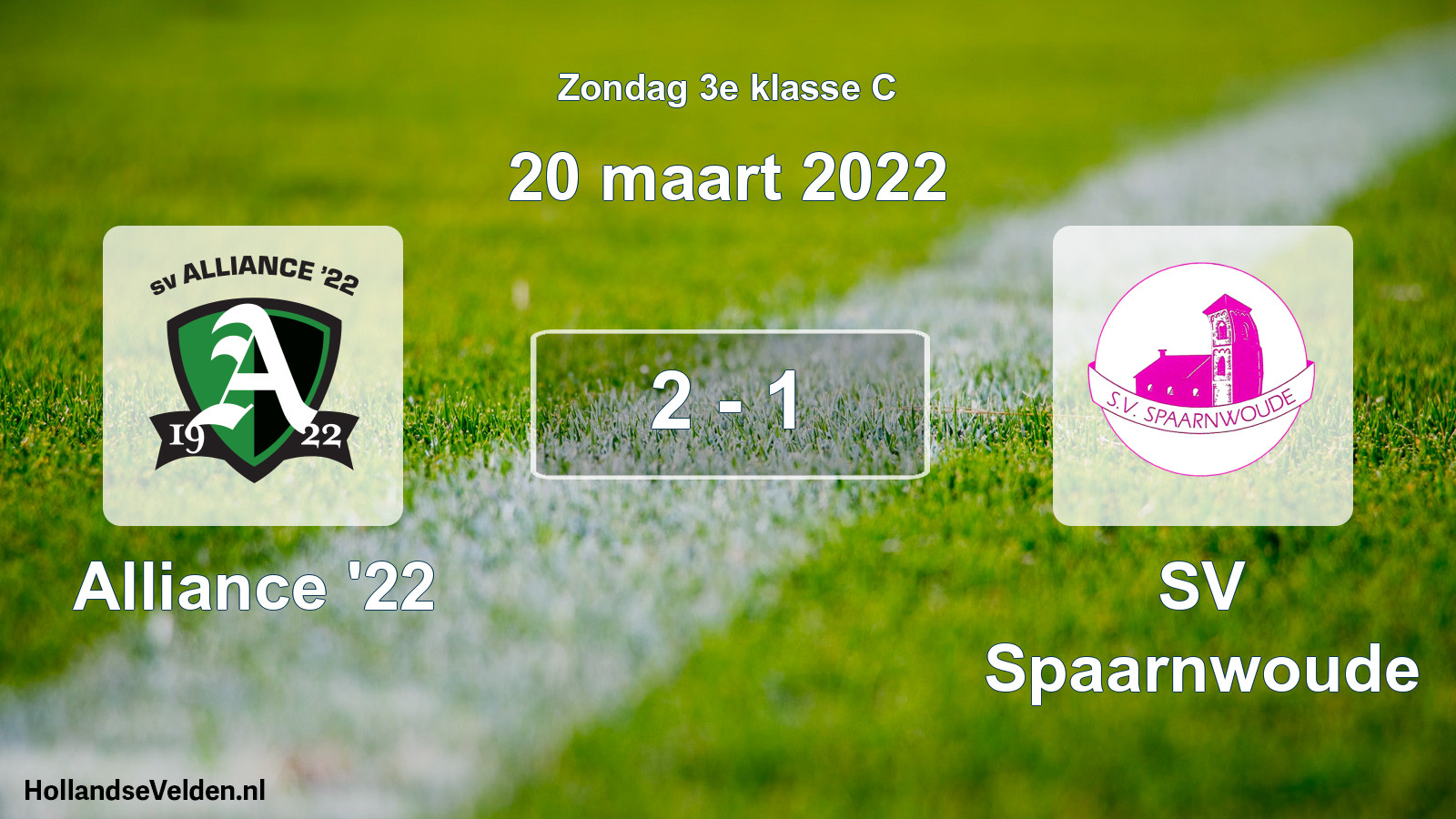 Total number of matches played: Alliance '22 - SV Spaarnwoude 2 - 1 (20 March 2022)