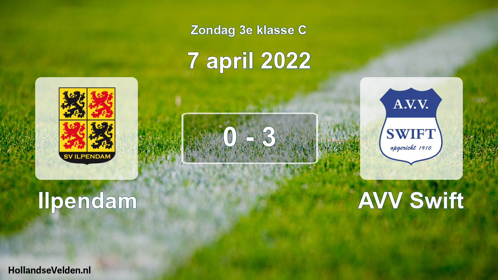 Total number of matches played: Ilpendam - AVV Swift 0 - 3 (7 April 2022)