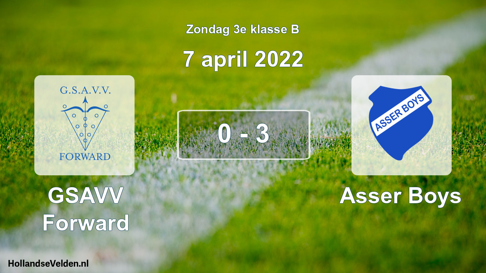 Total number of matches played: GSAVV Forward - Asser Boys 0 - 3 (7 April 2022)