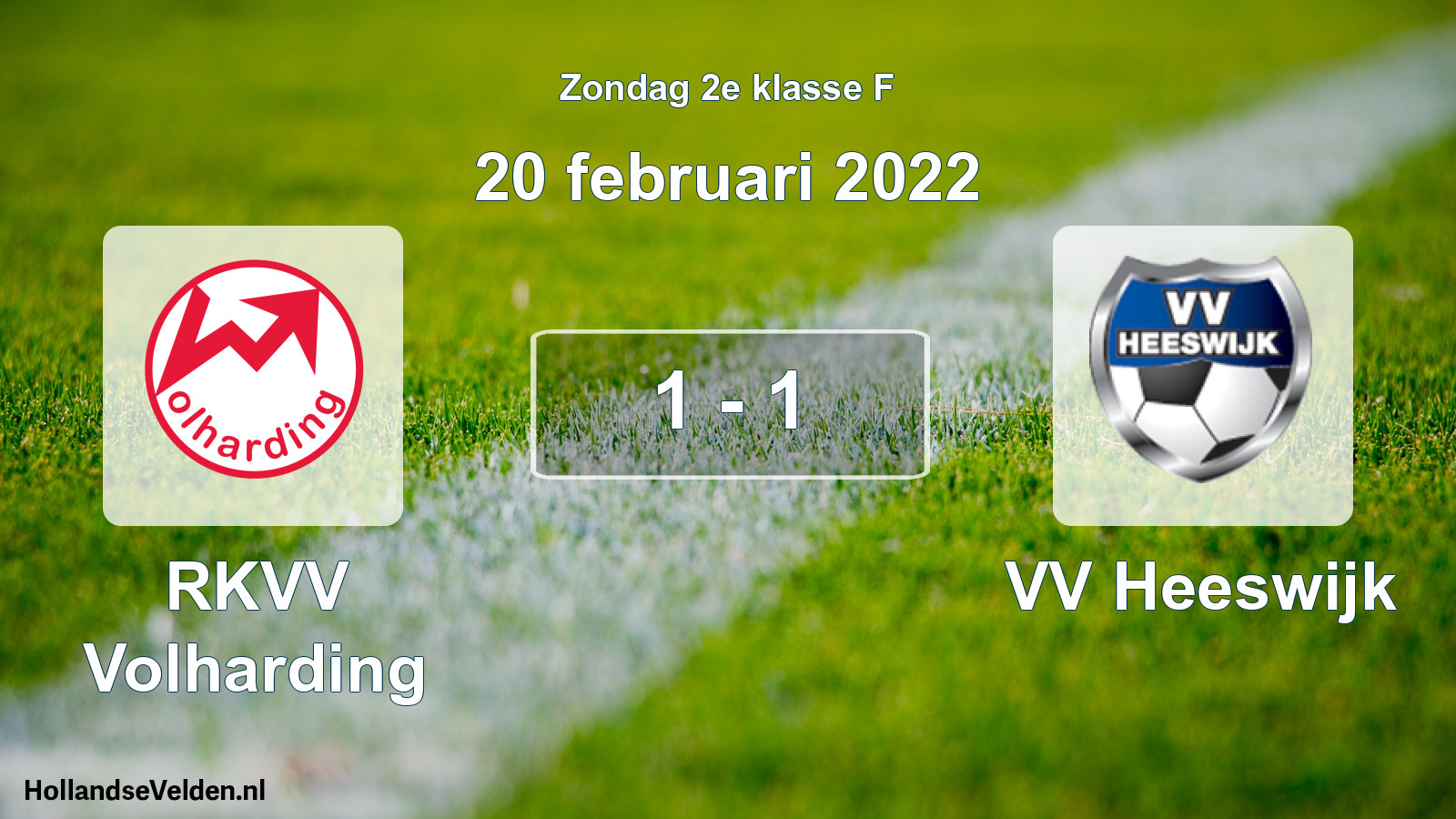 Total number of matches played: RKVV Volharding - VV Heeswijk 1 - 1 (20 February 2022)