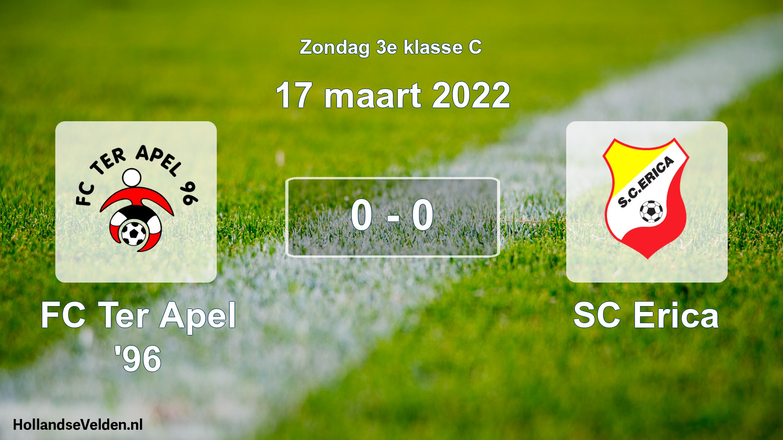 Total number of matches played: FC Ter Apel '96 - SC Erica 0 - 0 (17 March 2022)