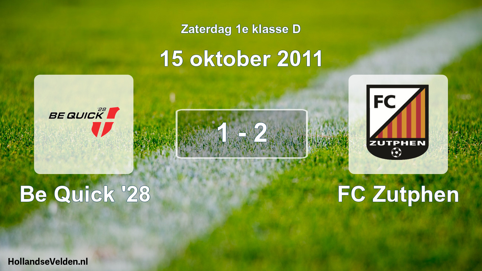 Total number of matches played: Be Quick '28 - FC Zutphen 1 - 2 (15 October 2011)