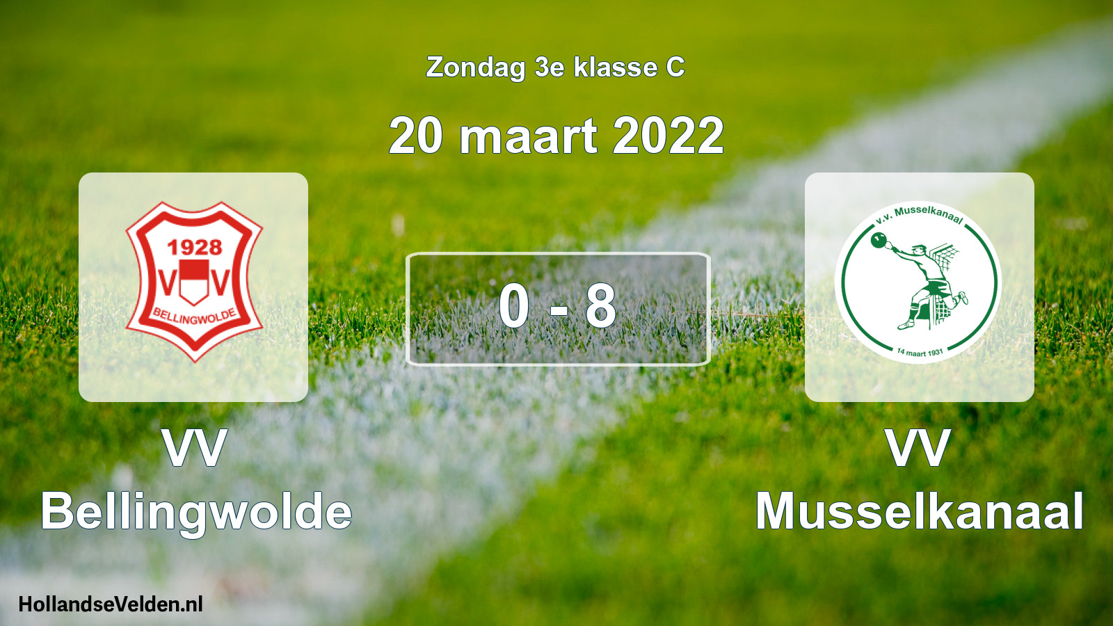 Total number of matches played: VV Bellingwolde - VV Musselkanaal 0 - 8 (20 March 2022)