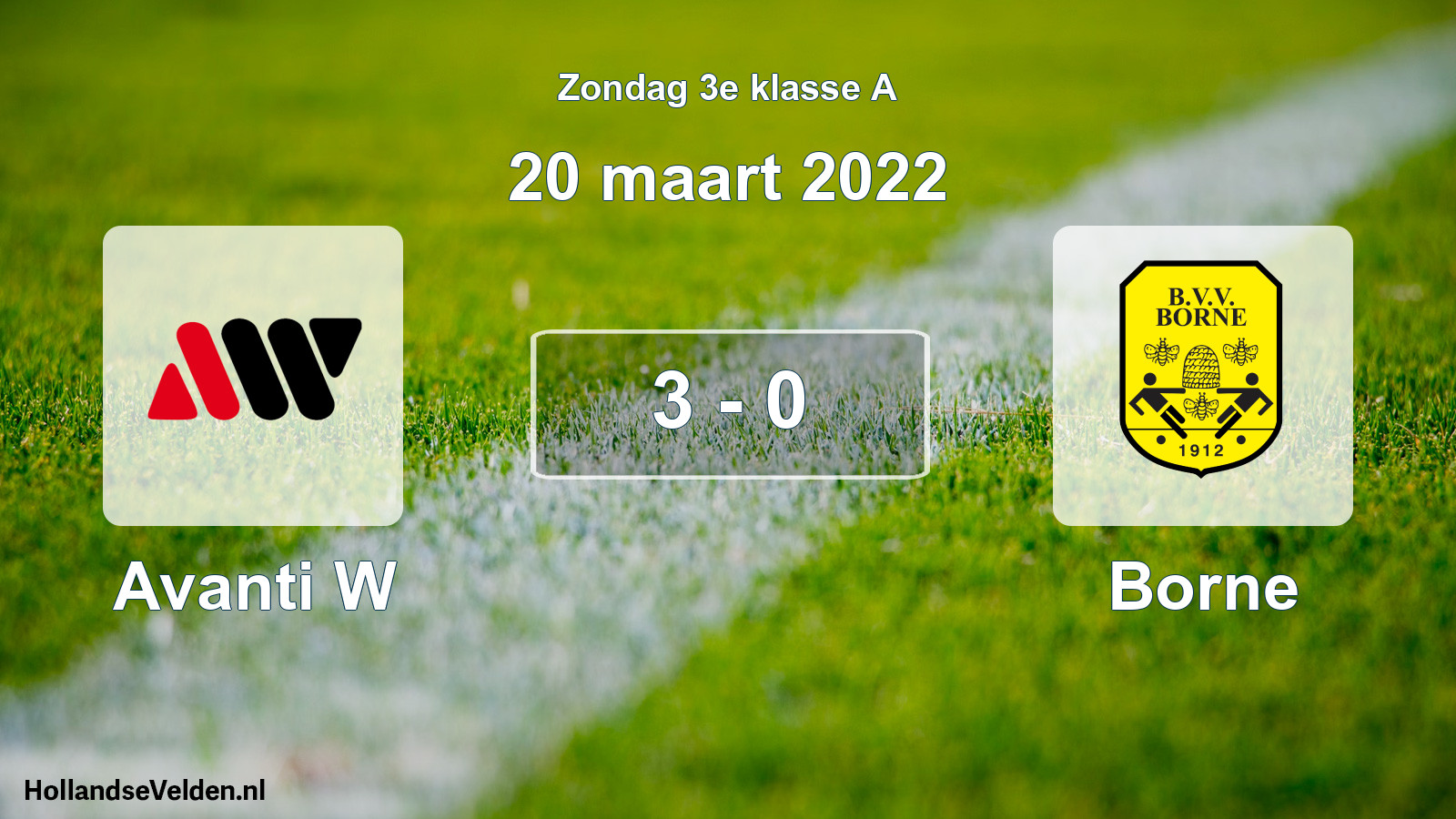 Total number of matches played: Avanti W - Borne 3 - 0 (20 March 2022)