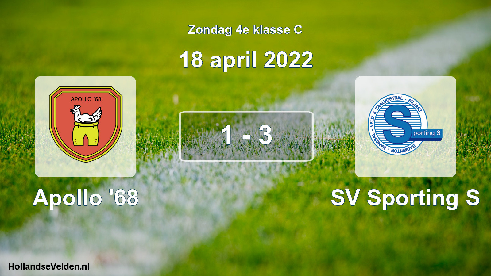 Total number of matches played: Apollo '68 - SV Sporting S 1 - 3 (18 April 2022)