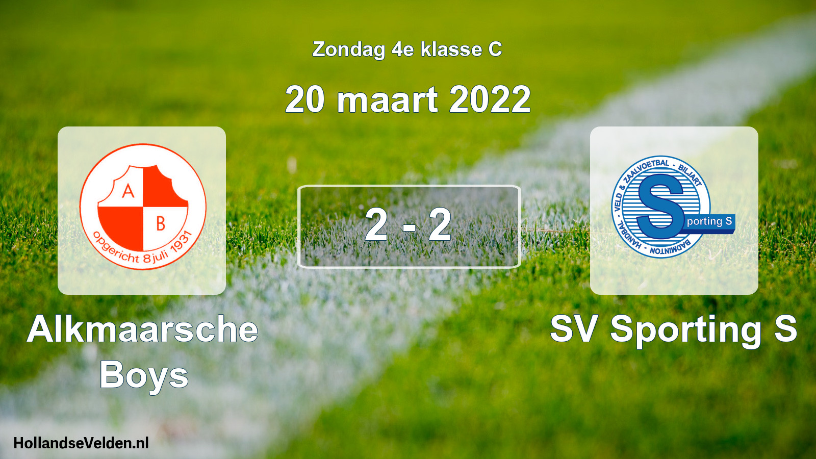 Total number of matches played: Alkmaarsche Boys - SV Sporting S 2 - 2 (20 March 2022)