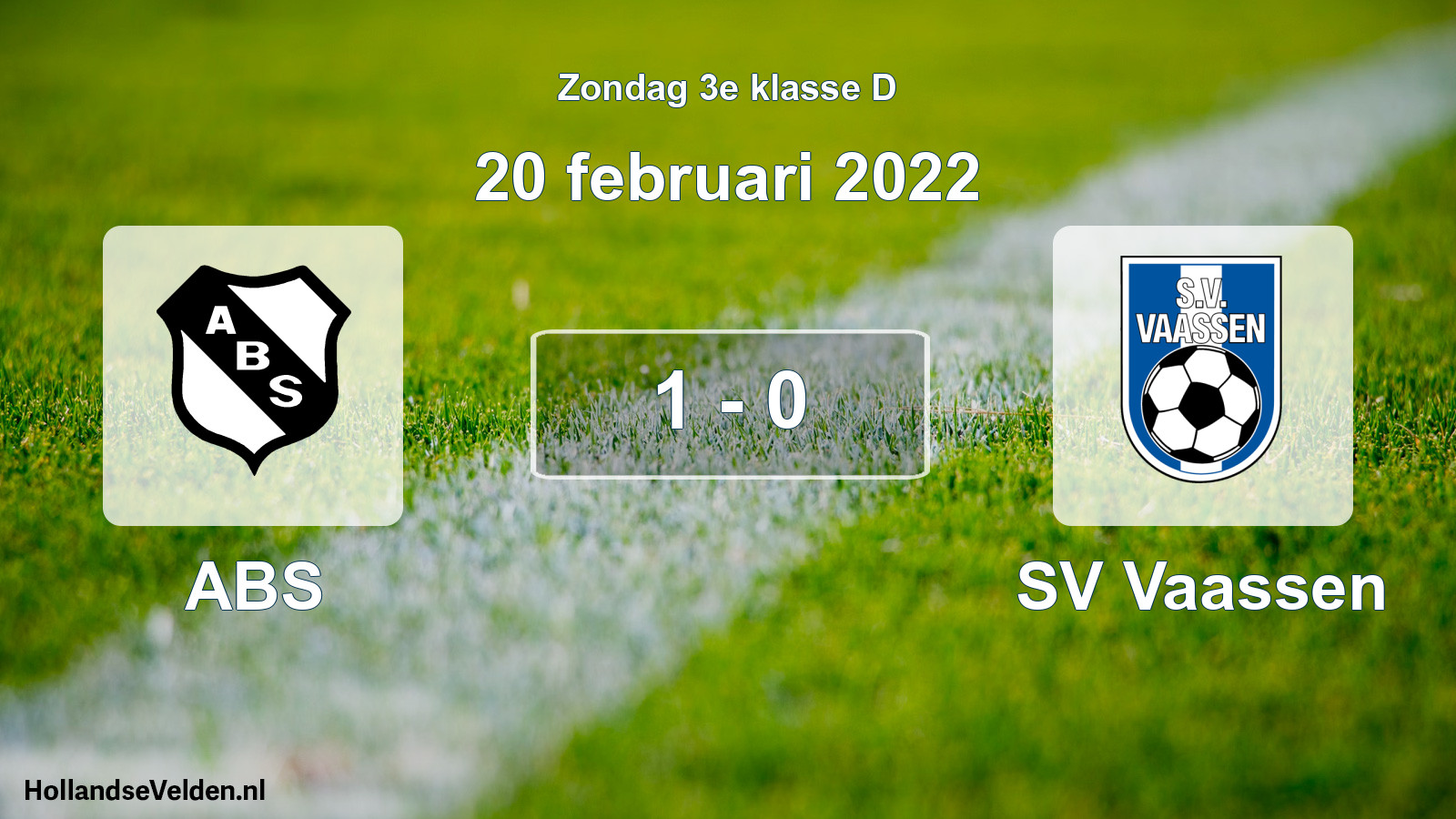 Total number of matches played: ABS - SV Vaassen 1 - 0 (20 February 2022)